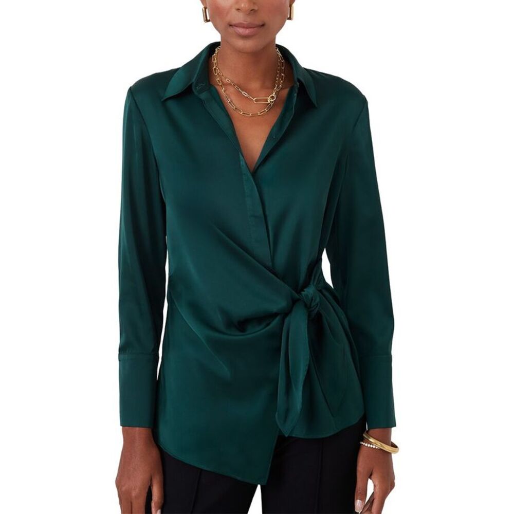 J.Mclaughlin Womens Salma Blouse, Green